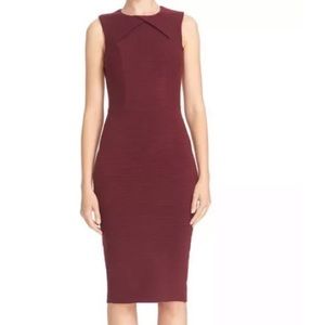 Ted Baker London uk3 ribbed bodycon maroon dress